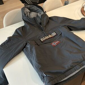 Men’s Napapijri rainforest winter jacket small dark gray charcoal